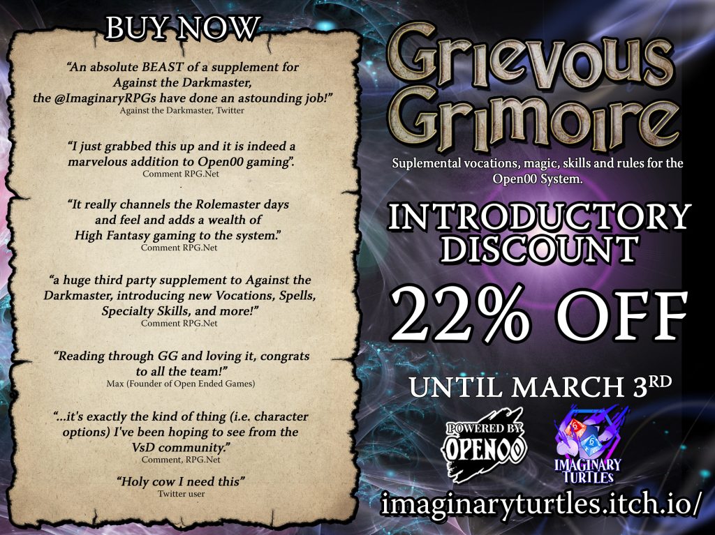 Praise for Grievous Grimoire and a 22% discount until March 3rd
